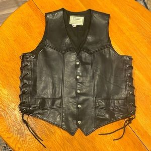 Addis Fashions Genuine Leather motorcycle vest. Made in USA